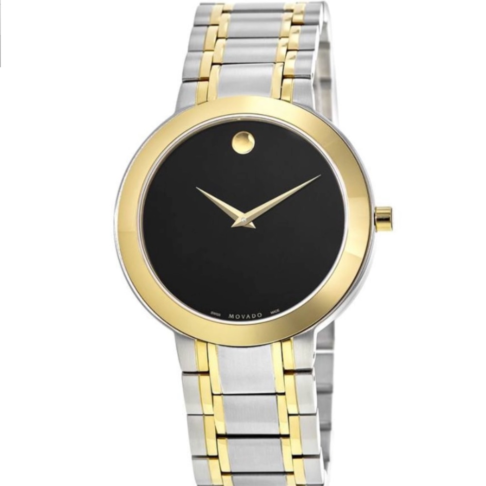 Movado Stiri Black Dial Two-Tone Stainless Steel